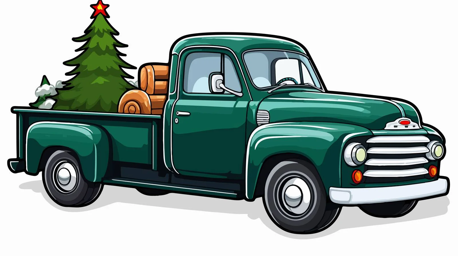 Christmas Pickup Truck with Trees — free download from Dotvec