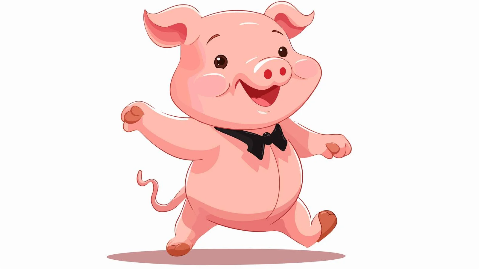 Animated Dancing Cartoon Pig Vector Illustration — free download from Dotvec