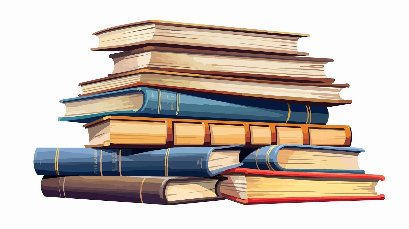 Illustration: Books Pile Cartoon Style — free download from Dotvec