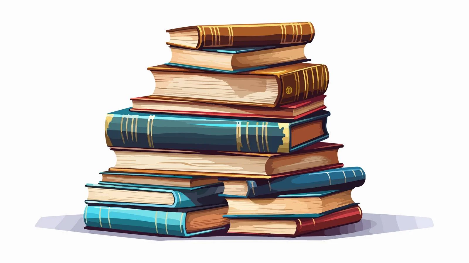 Fun Cartoon Stack of Books Illustration — free download from Dotvec