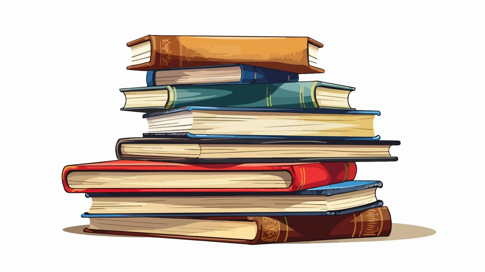 Colorful Cartoon Book Pile Illustration — free download from Dotvec