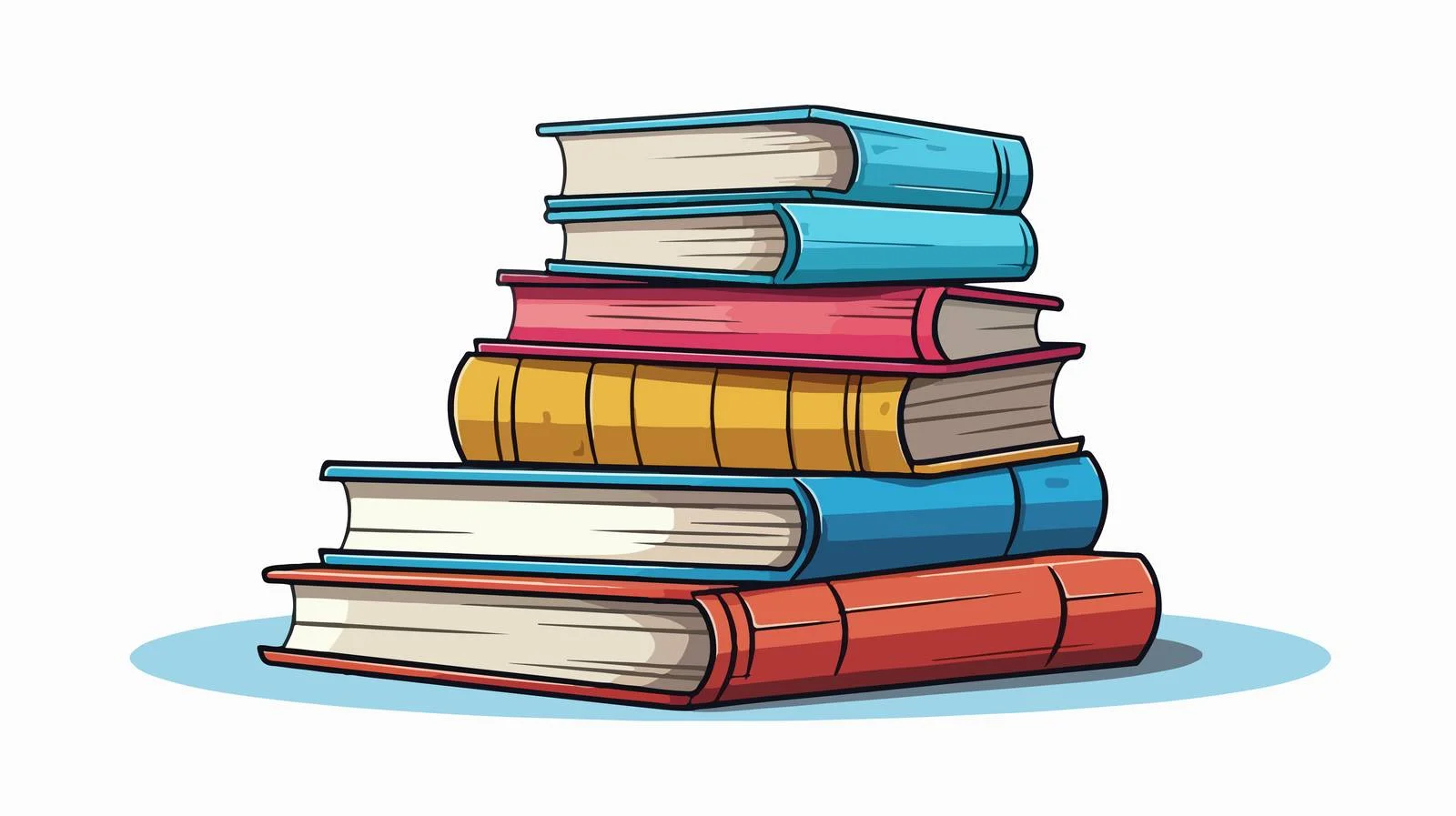 Educational cartoon book stack illustration — free download from Dotvec