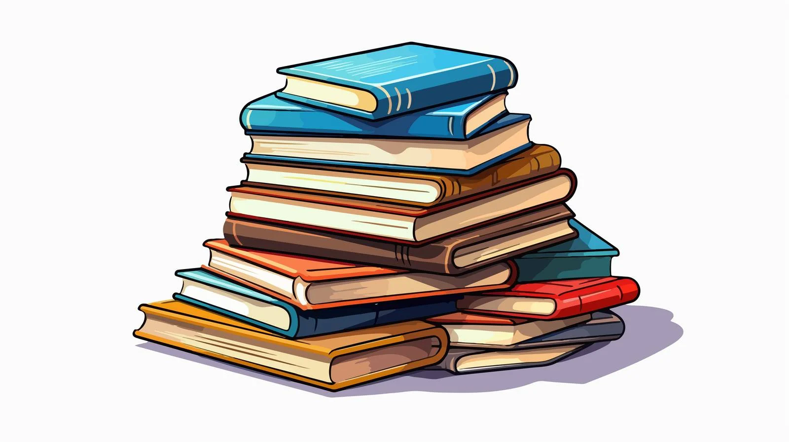 Cartoon Books Pile Stock Vector Illustration — free download from Dotvec