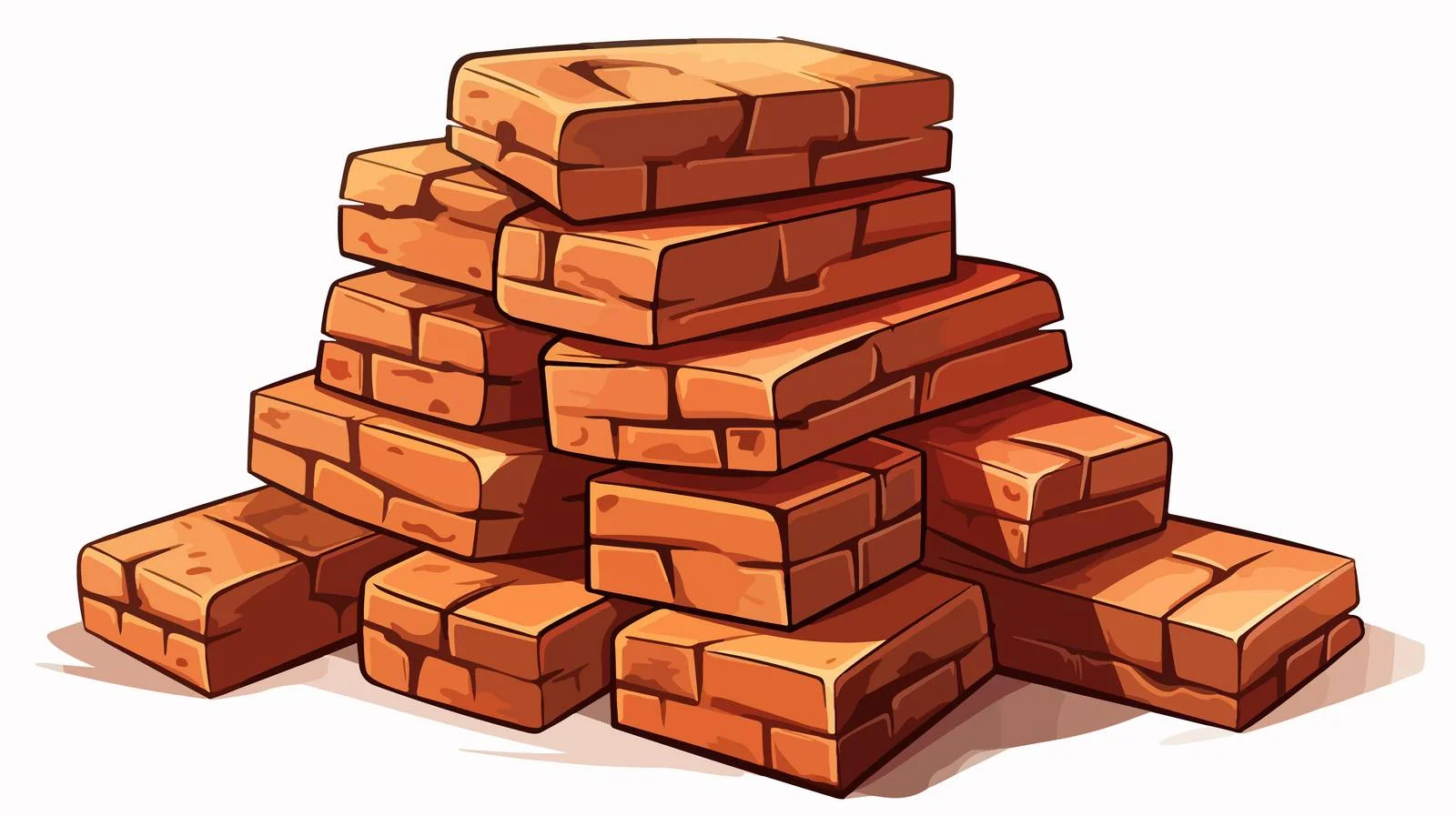 Cartoon Brick Pile Illustration — free download from Dotvec