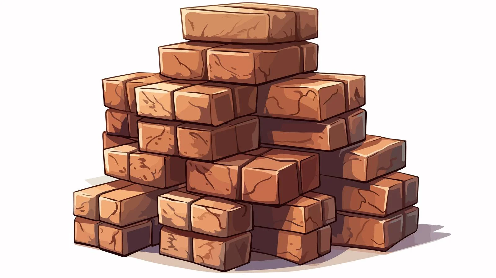 Cartoon Brick Pile Illustration — free download from Dotvec