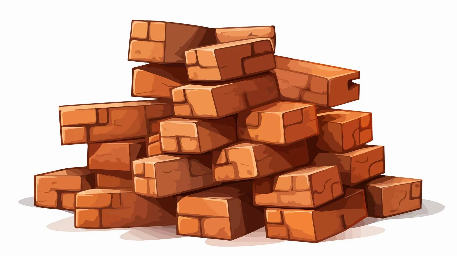 Cartoon Bricks Stack Illustration — free download from Dotvec