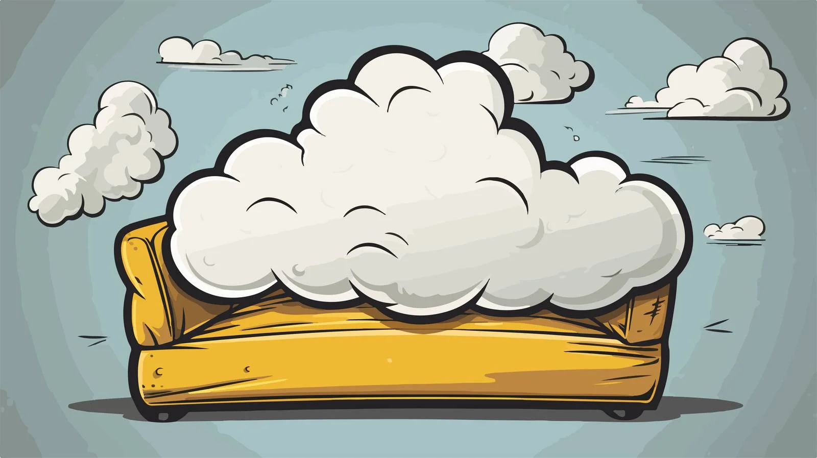 Cartoon Pillow with Thought Bubble — free download from Dotvec