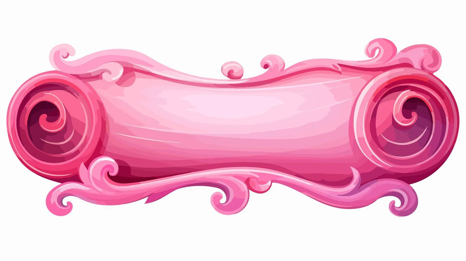 Cartoon Pink Scroll Illustration — free download from Dotvec