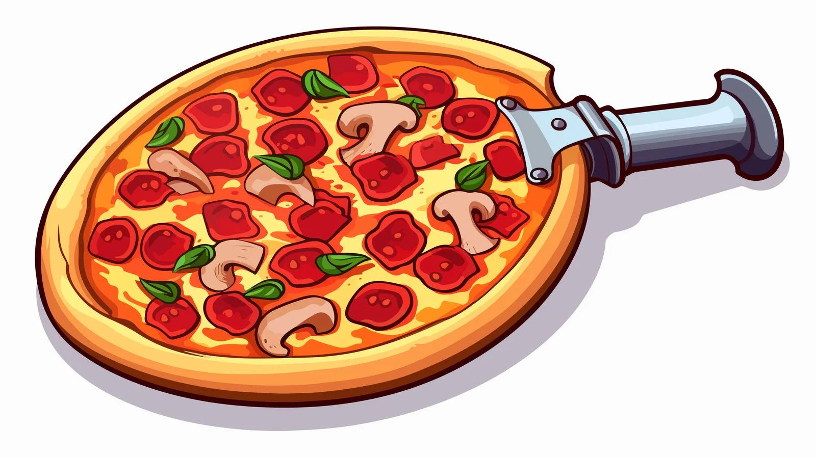 Cartoon Pizza Cutter Vector Illustration — free download from Dotvec