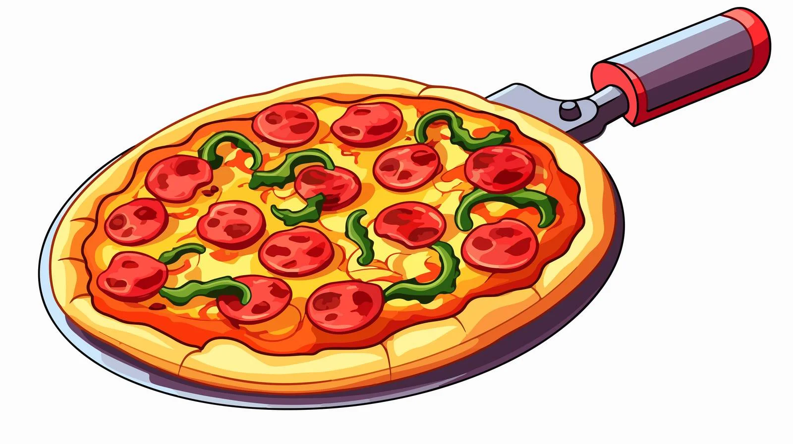 Cartoon Pizza Cutter Vector Illustration — free download from Dotvec