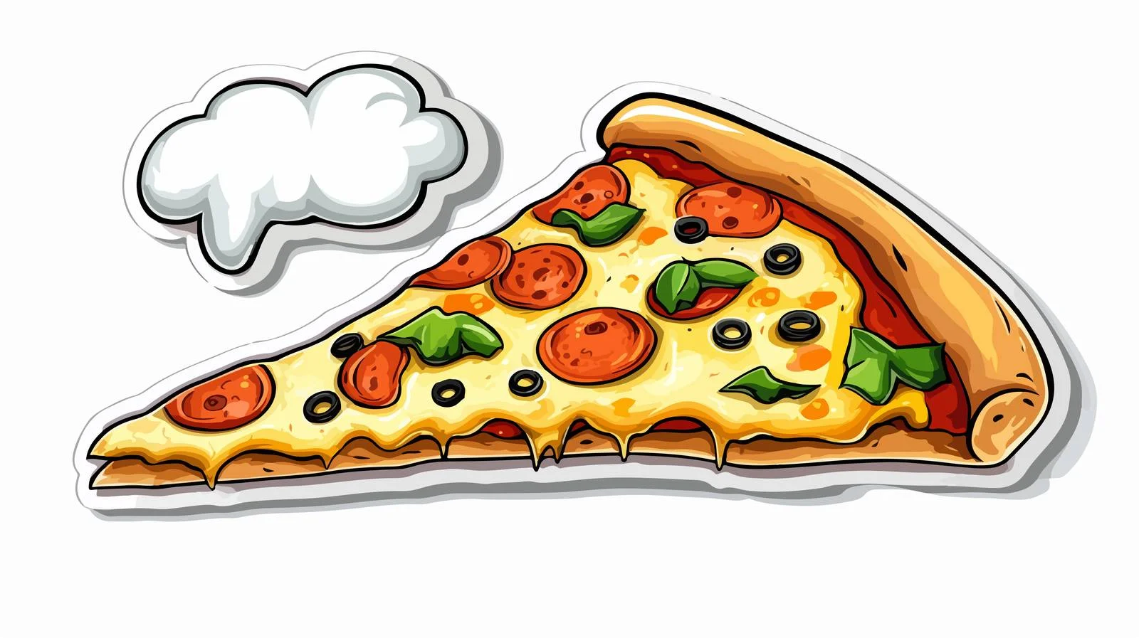 Pizza Slice with Thought Bubble Print — free download from Dotvec