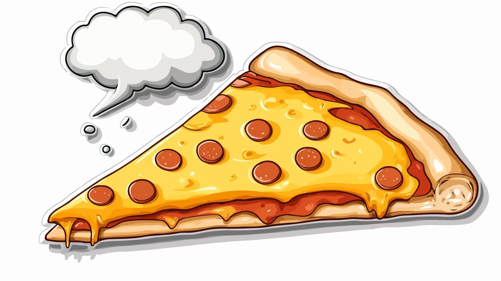 Pizza Slice Thought Bubble Print — free download from Dotvec