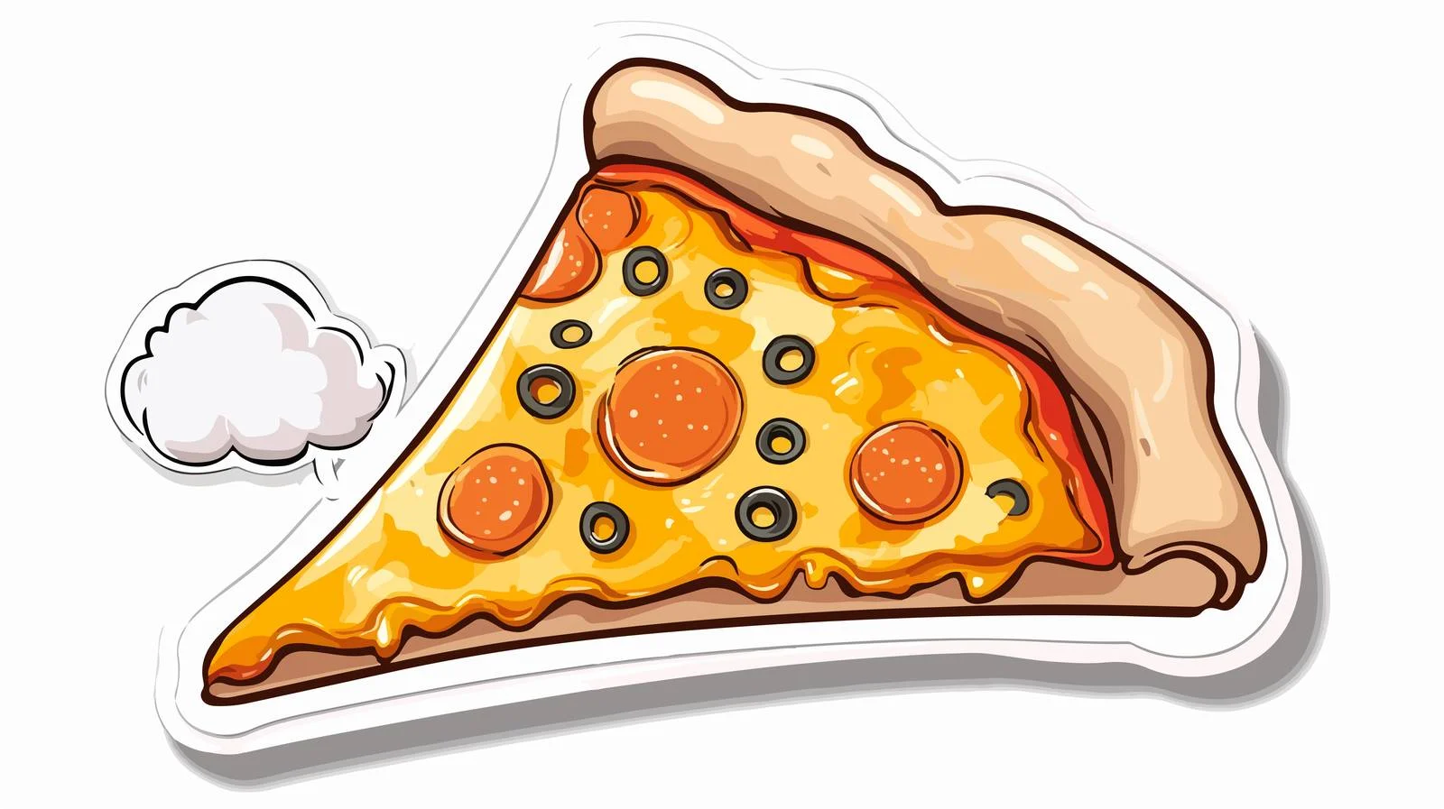 Cheerful Pizza Slice with Thought Bubble Print — free download from Dotvec