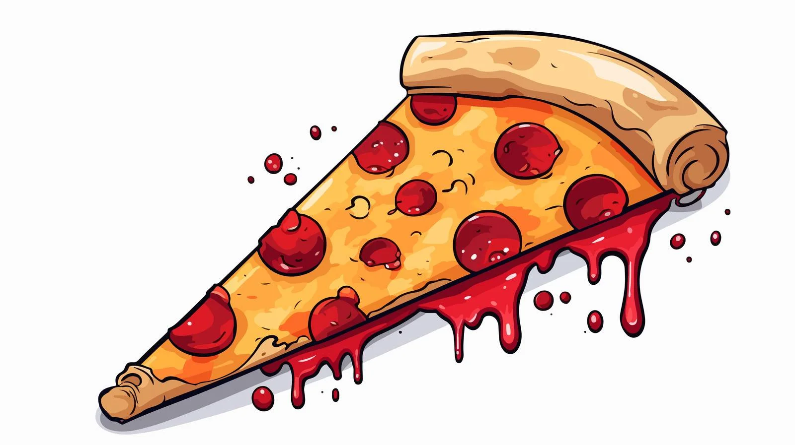 Pizza Slice Thought Cloud Grunge Cartoon — free download from Dotvec