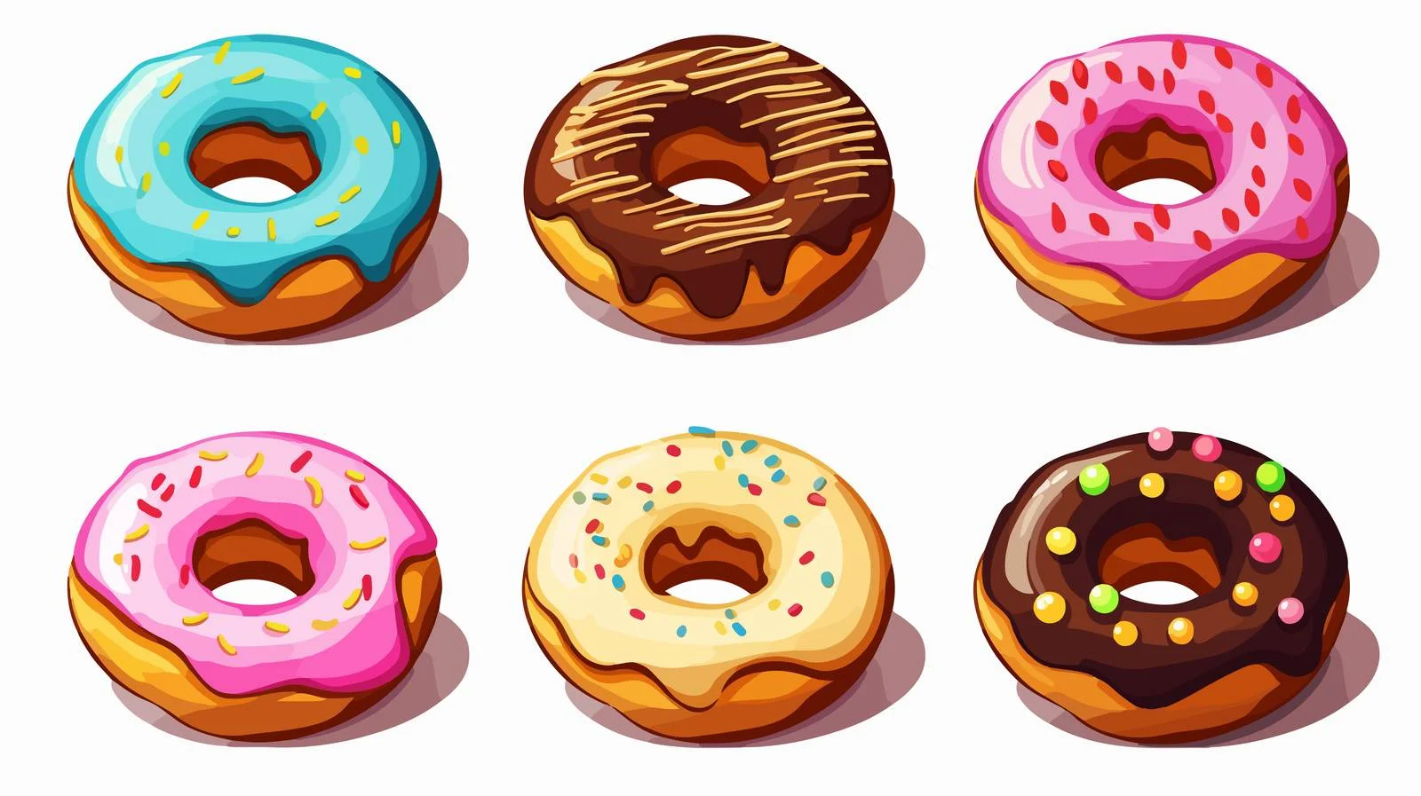 Colorful Donut Plate Vector Illustration — free download from Dotvec
