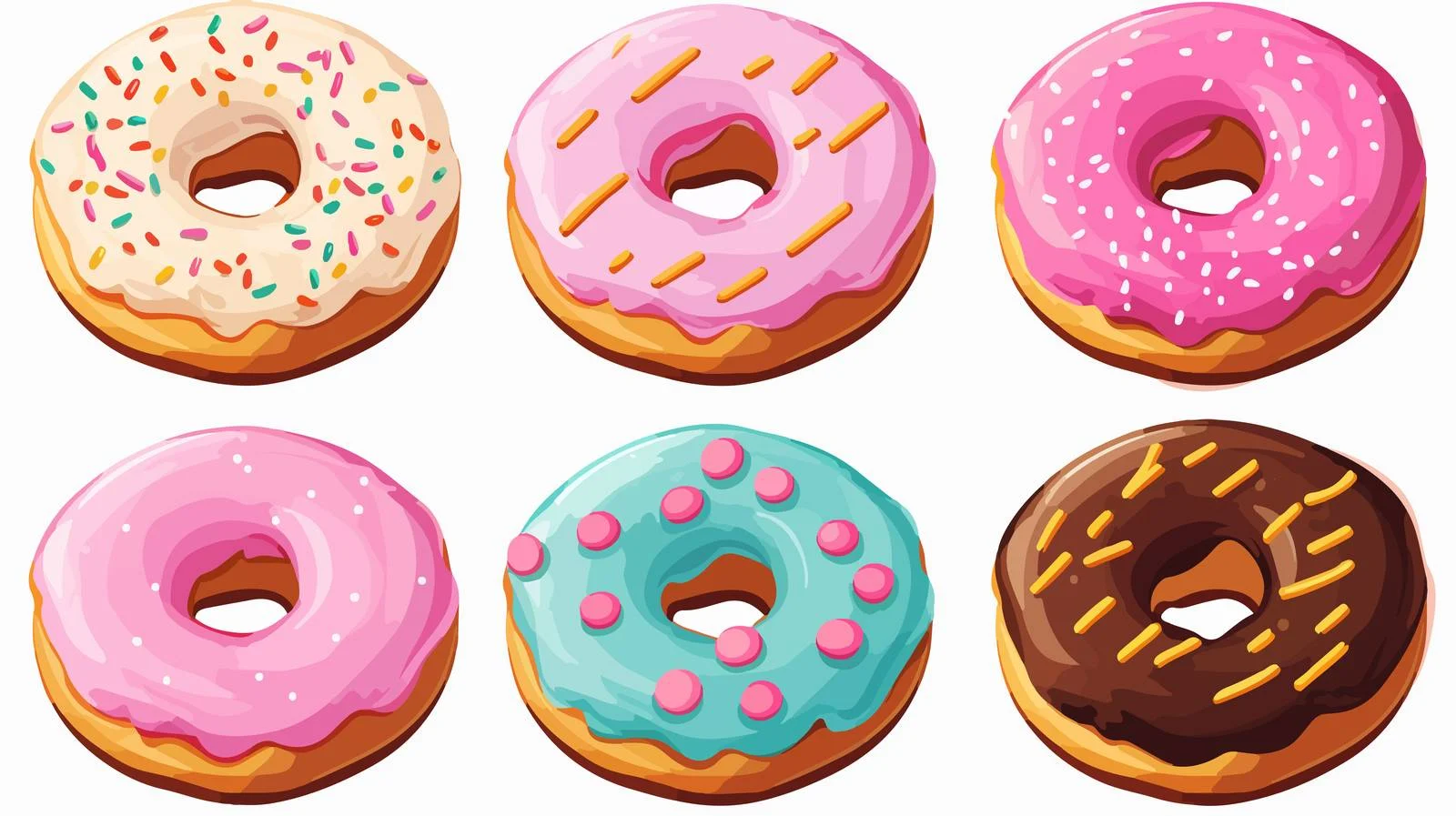 Cartoon Plate of Donuts Illustration — free download from Dotvec