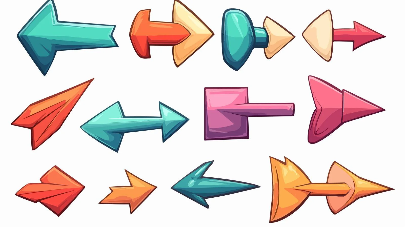 Cartoon Pointing Arrows Vector Illustration — free download from Dotvec