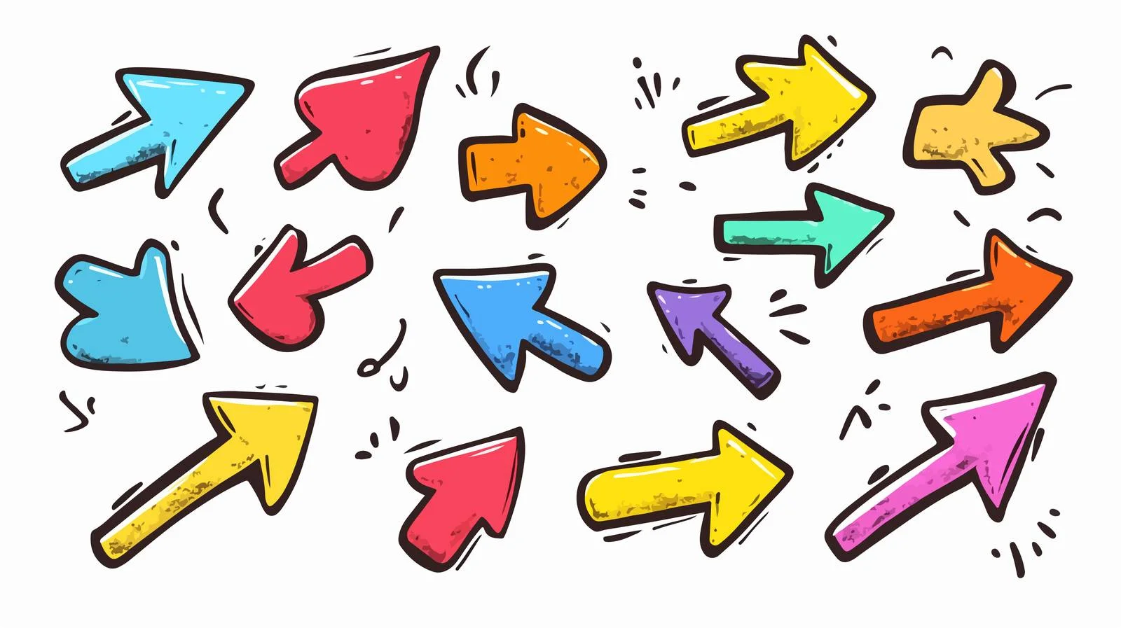 Informative Cartoon Pointing Arrows Vector — free download from Dotvec