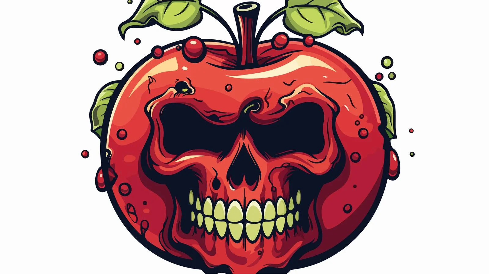 Cartoon Poison Apple Vector Illustration — free download from Dotvec