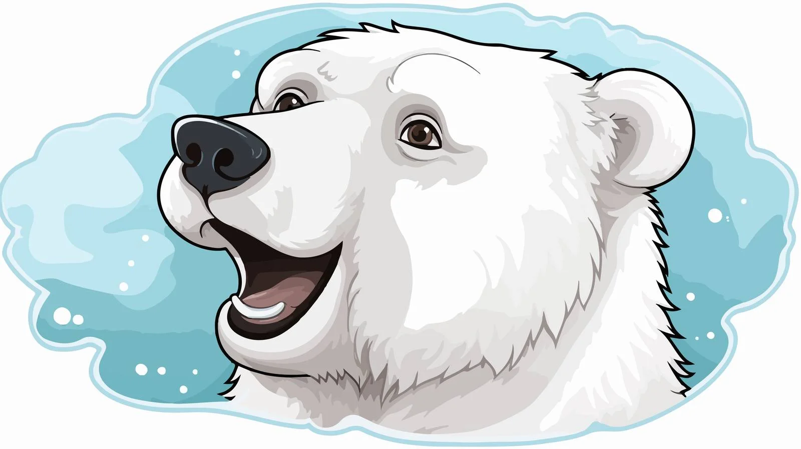 Thoughtful Polar Bear Cartoon with Bubble — free download from Dotvec