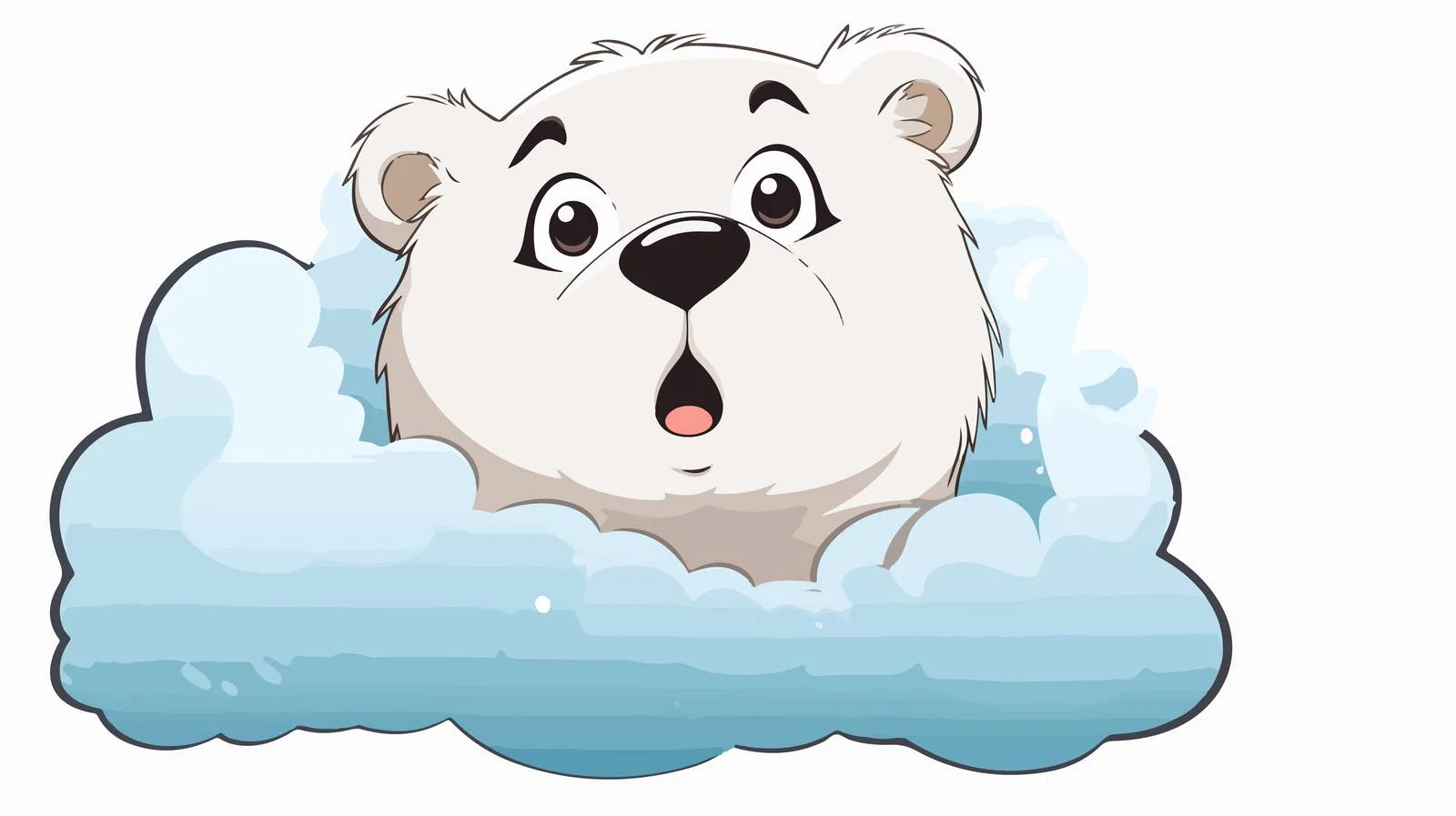 Fanciful Cartoon Polar Bear Thought Bubble — free download from Dotvec