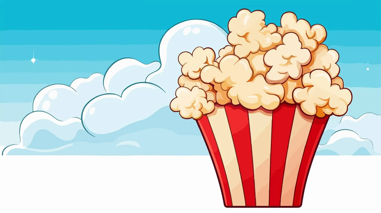 Whimsical Popcorn Speech Bubble Cartoon — free download from Dotvec