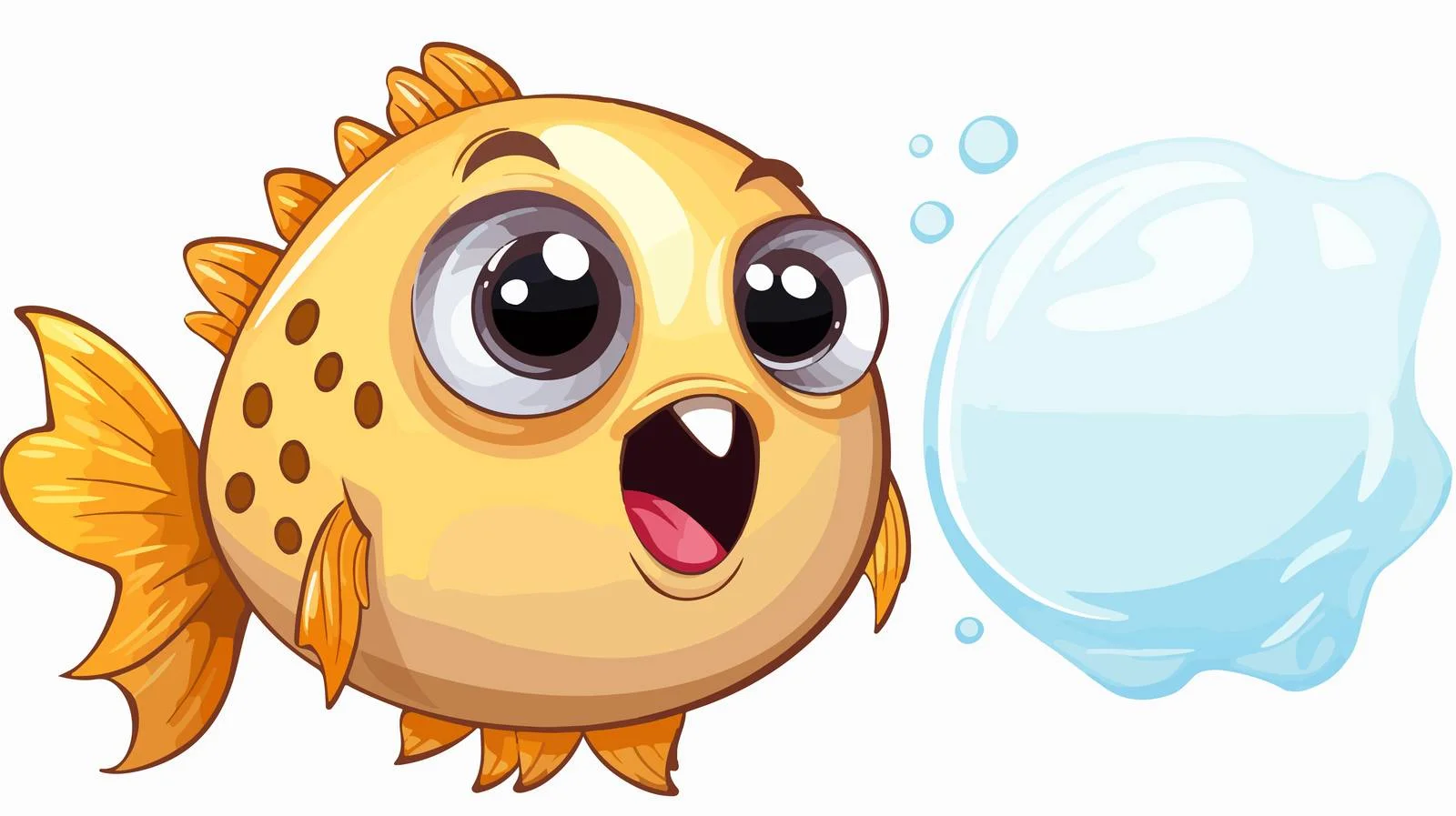 Cartoon Puffer Fish Speech Bubble Vector — free download from Dotvec