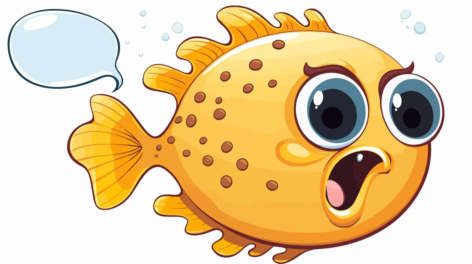 Cartoon Puffer Fish Speech Bubble Vector — free download from Dotvec