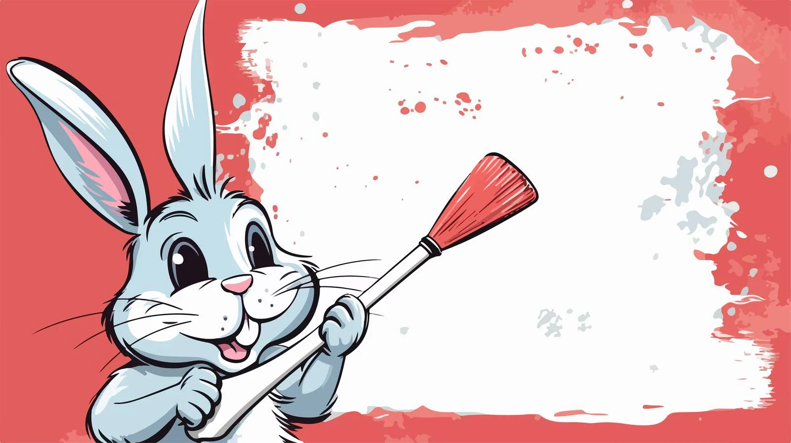 Artistic Rabbit with Speech Bubble — free download from Dotvec