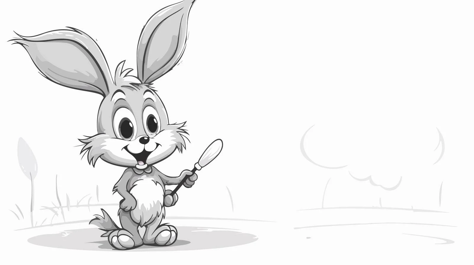 Whimsical Rabbit Painting with Speech Bubble — free download from Dotvec