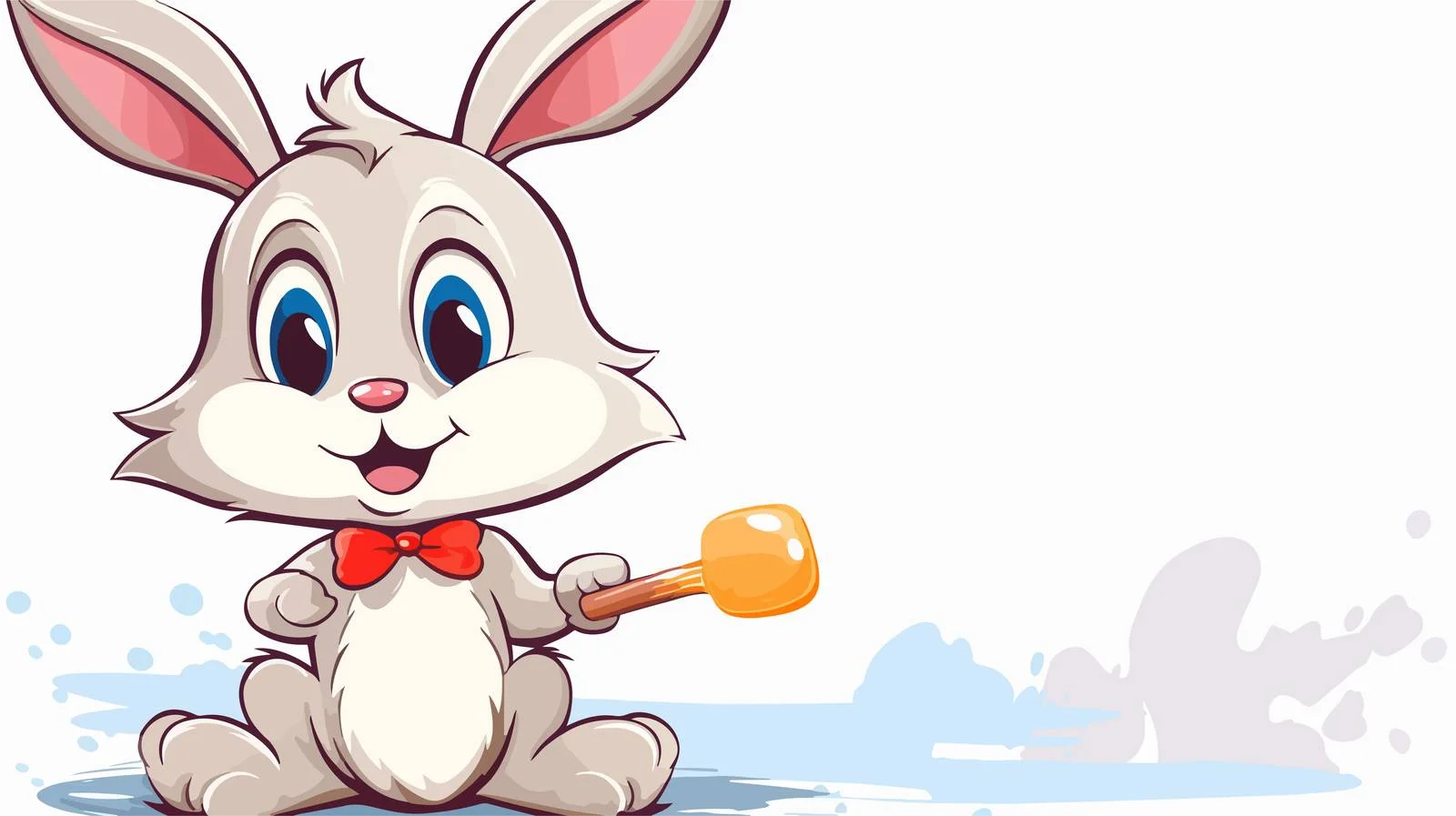 Creative Rabbit with Paintbrush Dialogue — free download from Dotvec