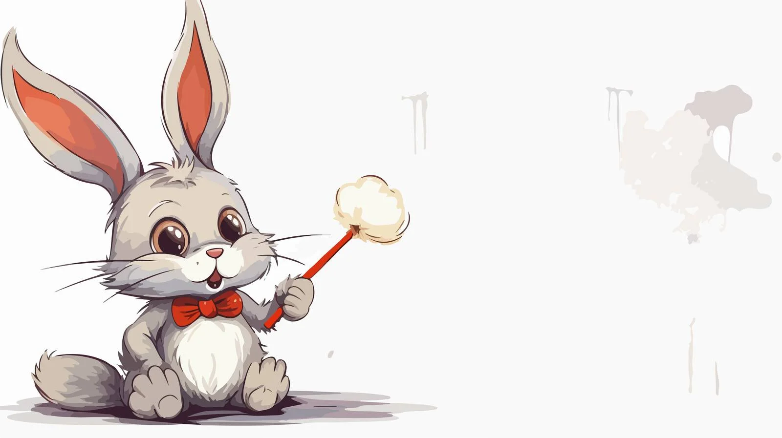 Creative Rabbit Painting with Speech Bubble — free download from Dotvec