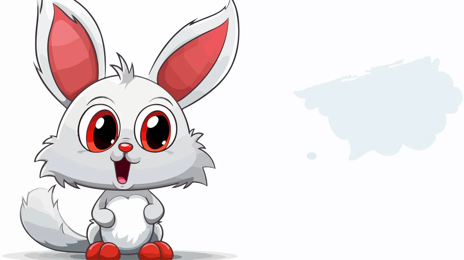 Charming Rabbit with Speech Bubble Vector — free download from Dotvec