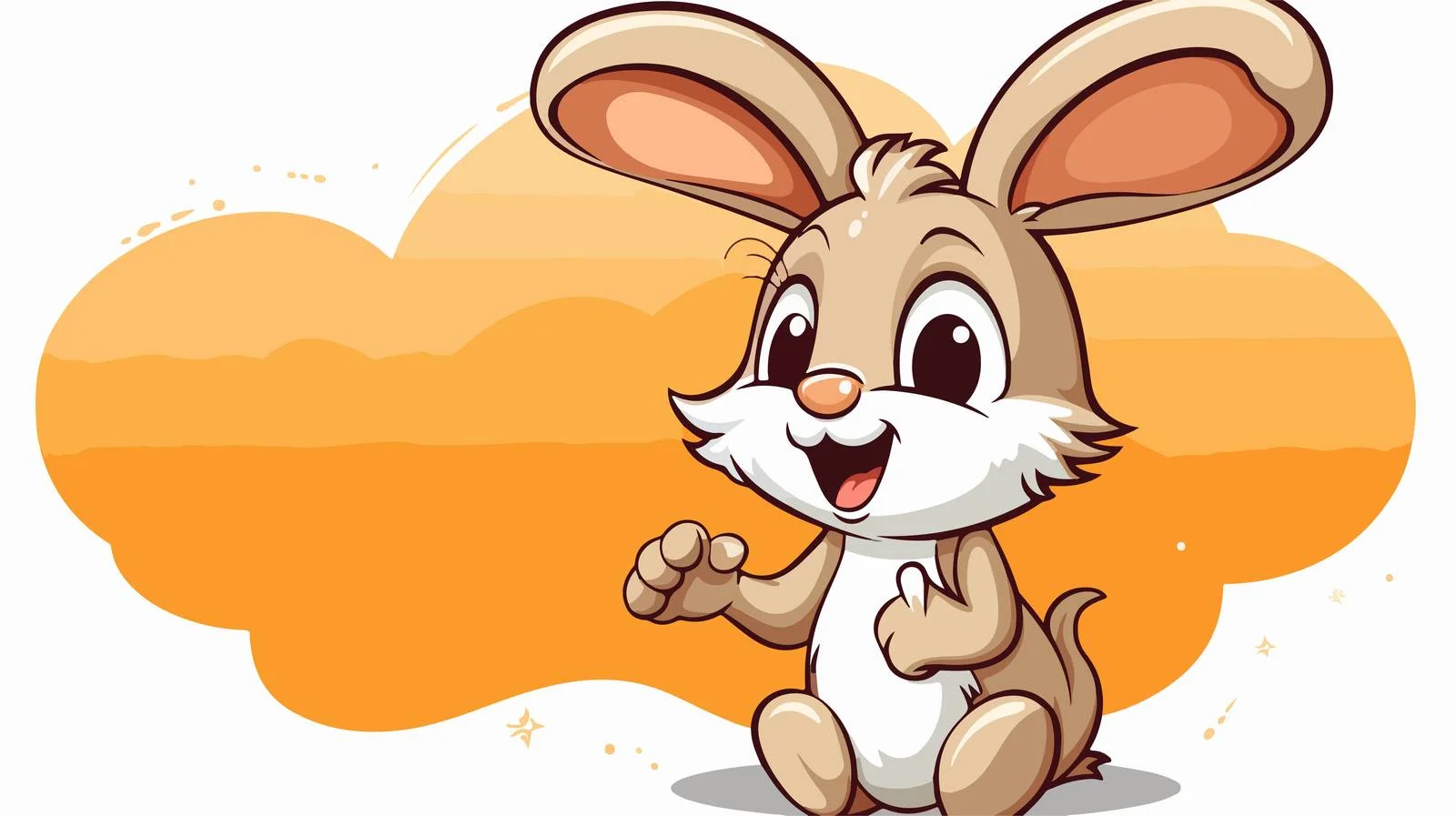 Retro Cartoon Rabbit with Speech Bubble — free download from Dotvec