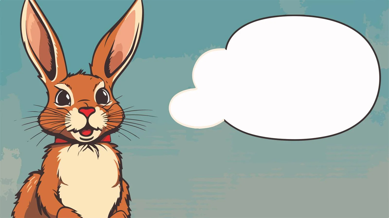 Retro Rabbit Speech Bubble Cartoon — free download from Dotvec