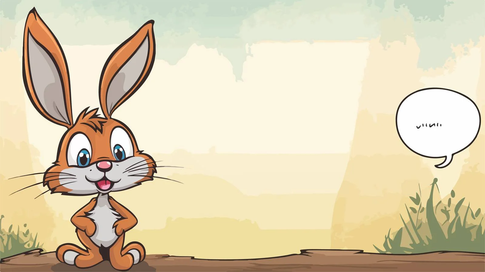 Cute Rabbit Speech Bubble Retro Illustration — free download from Dotvec