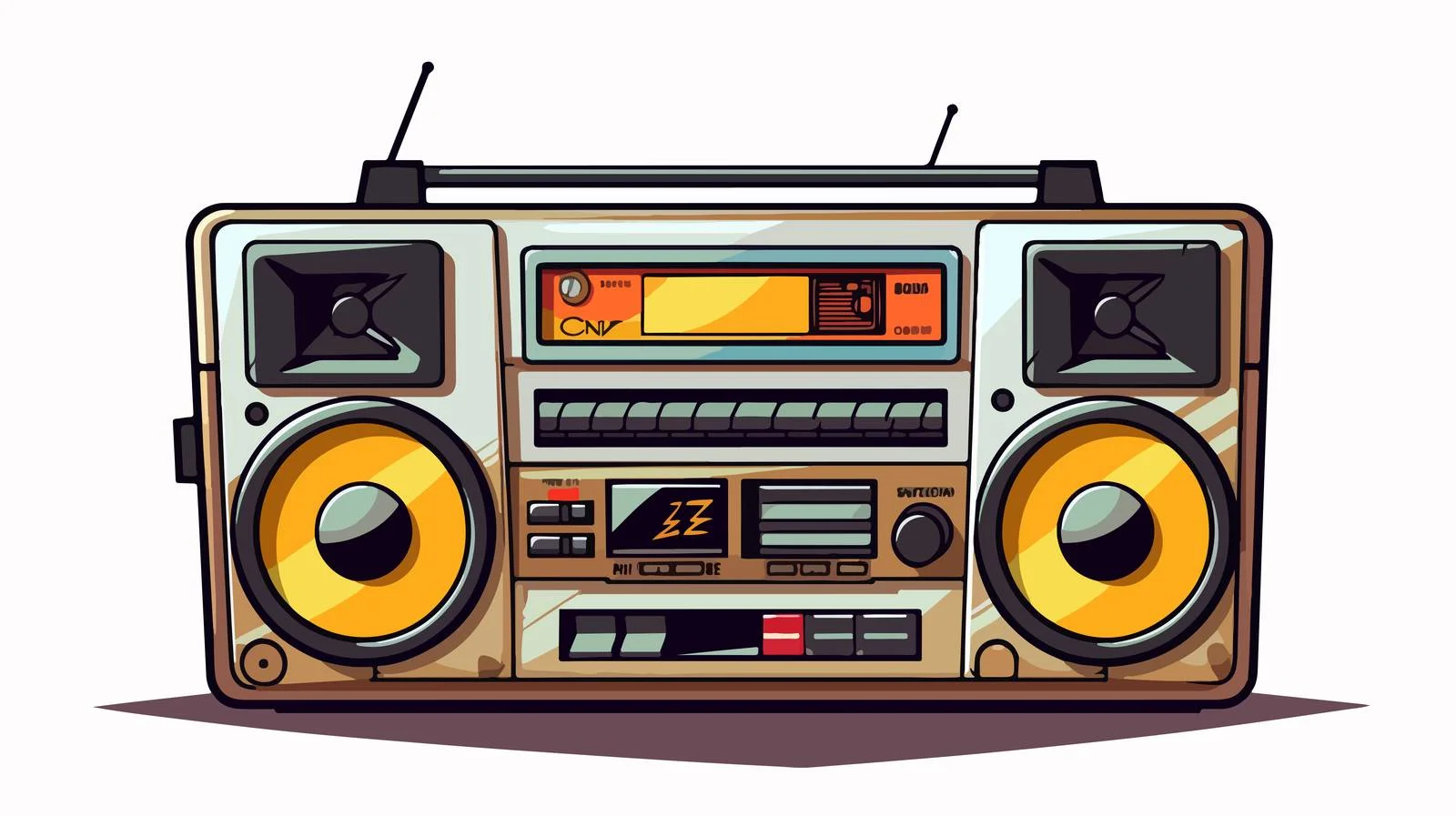 Vintage Radio Cassette Player Illustration — free download from Dotvec