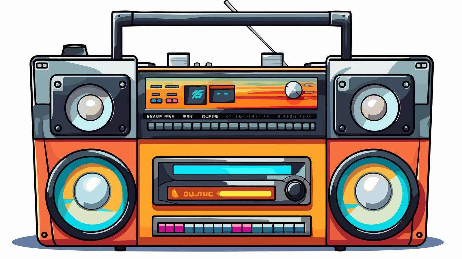 Vintage Cartoon Audio Player Illustration — free download from Dotvec