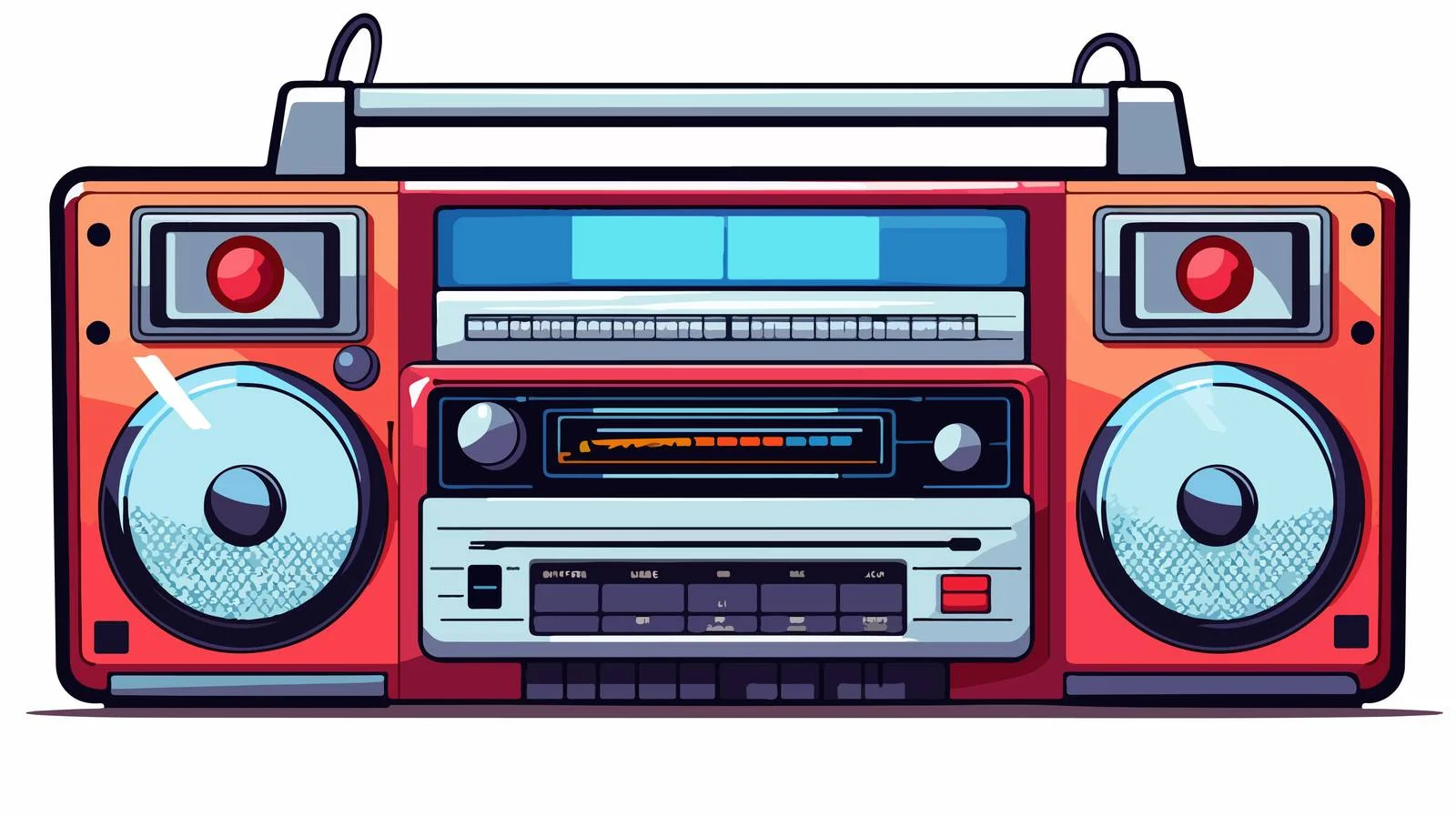 Vintage Cartoon Radio Cassette Player Illustration — free download from Dotvec