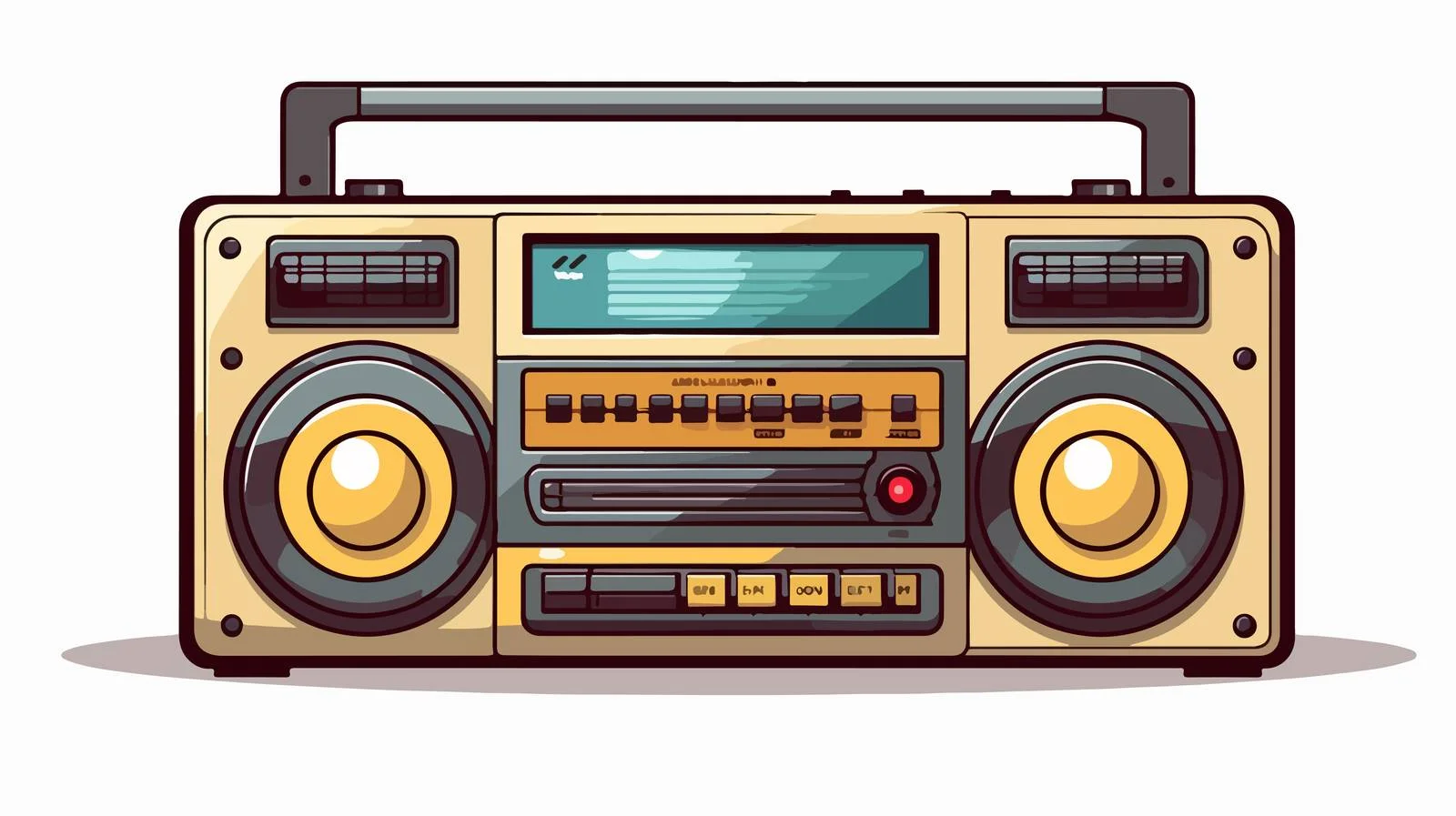 Cartoon Radio Cassette Player Illustration — free download from Dotvec