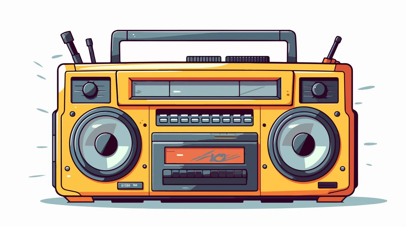 Cartoon Radio Cassette Player Vector Illustration — free download from Dotvec