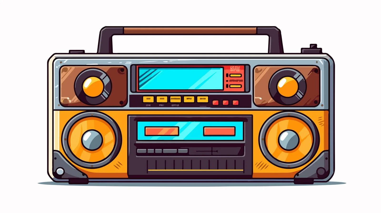 Vintage Cartoon Radio Cassette Player — free download from Dotvec