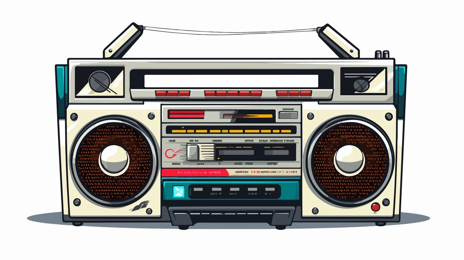 Cartoon Radio Cassette Player Vector Illustration — free download from Dotvec