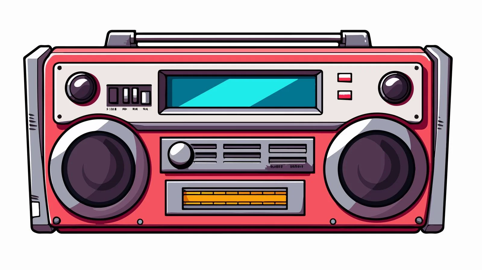 Cartoon Radio Cassette Player Illustration — free download from Dotvec
