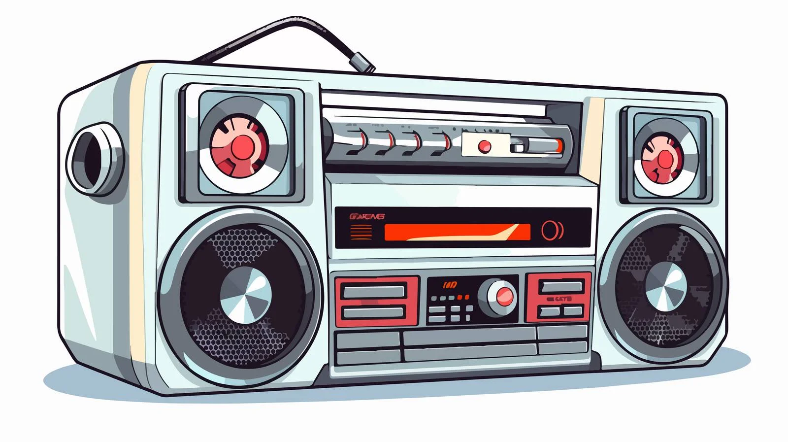 Retro Cassette Tape Player Illustration — free download from Dotvec