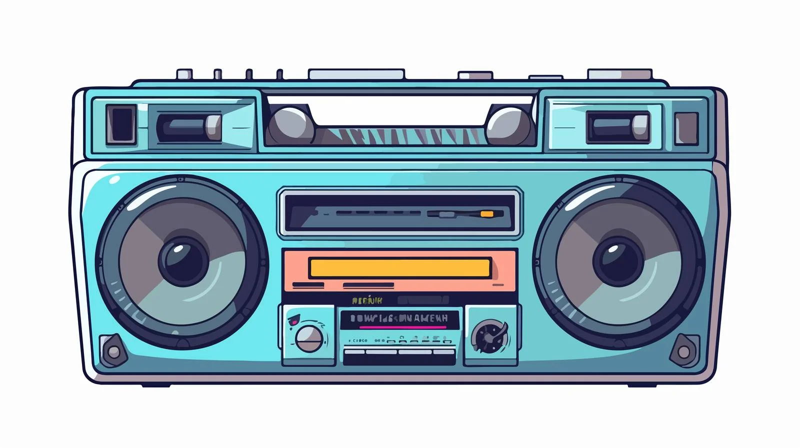 Cartoon Retro Cassette Player Vector Illustration — free download from Dotvec
