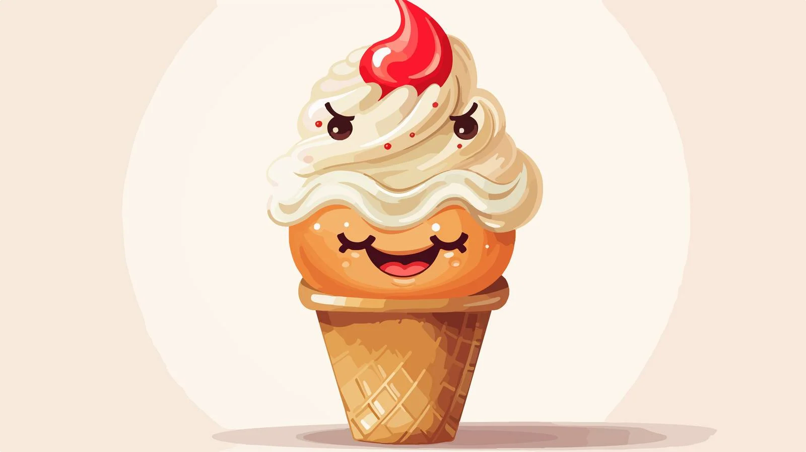 Retro Ice Cream Cone Character Illustration — free download from Dotvec