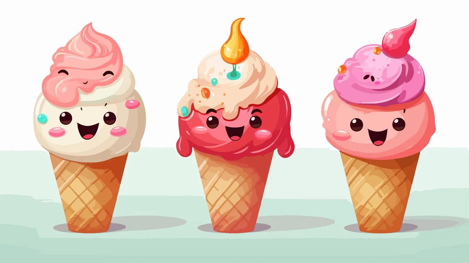 Retro Ice Cream Cone Character Illustration — free download from Dotvec