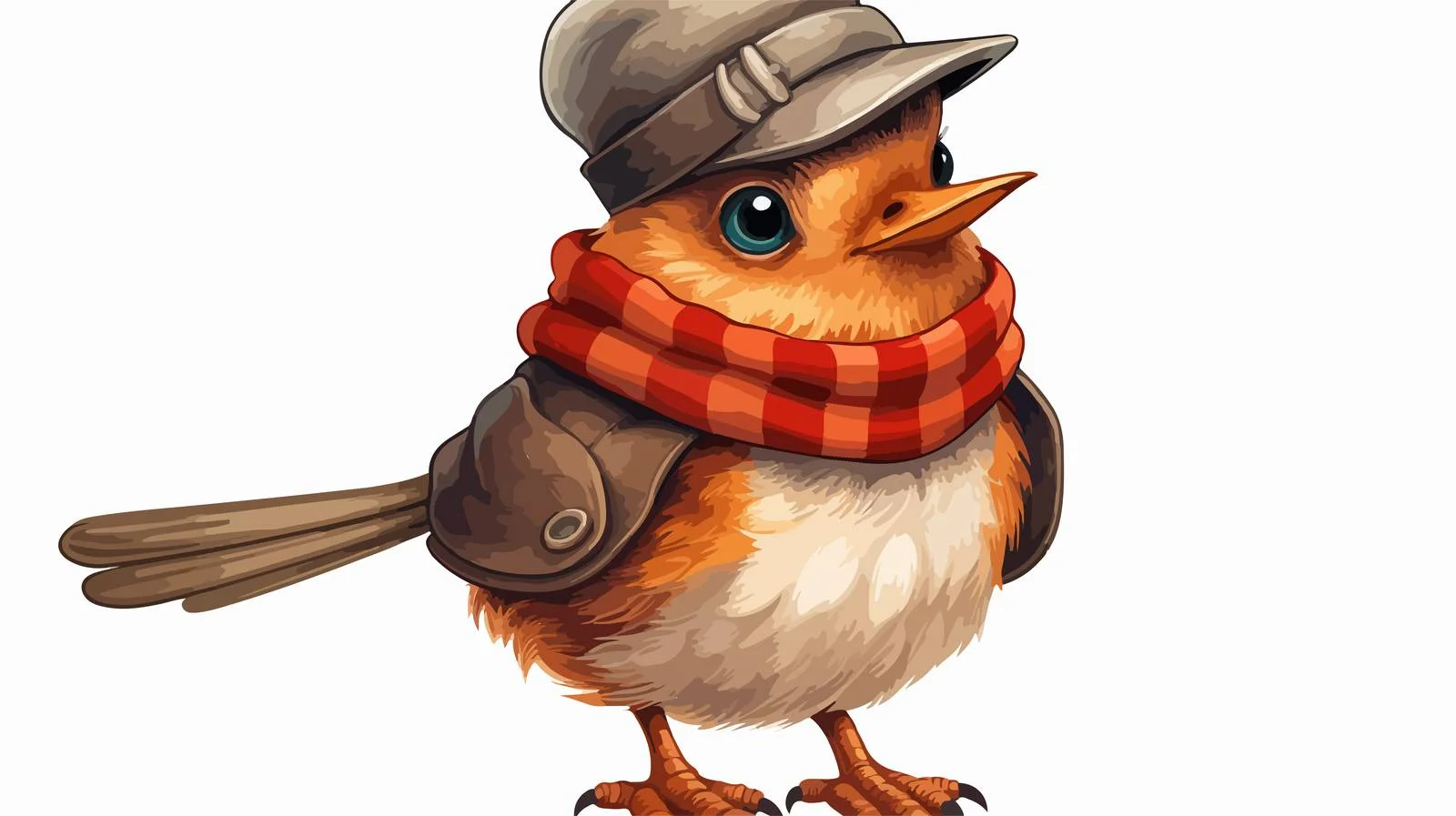 Adorable Cartoon Robin Illustration in Hat — free download from Dotvec