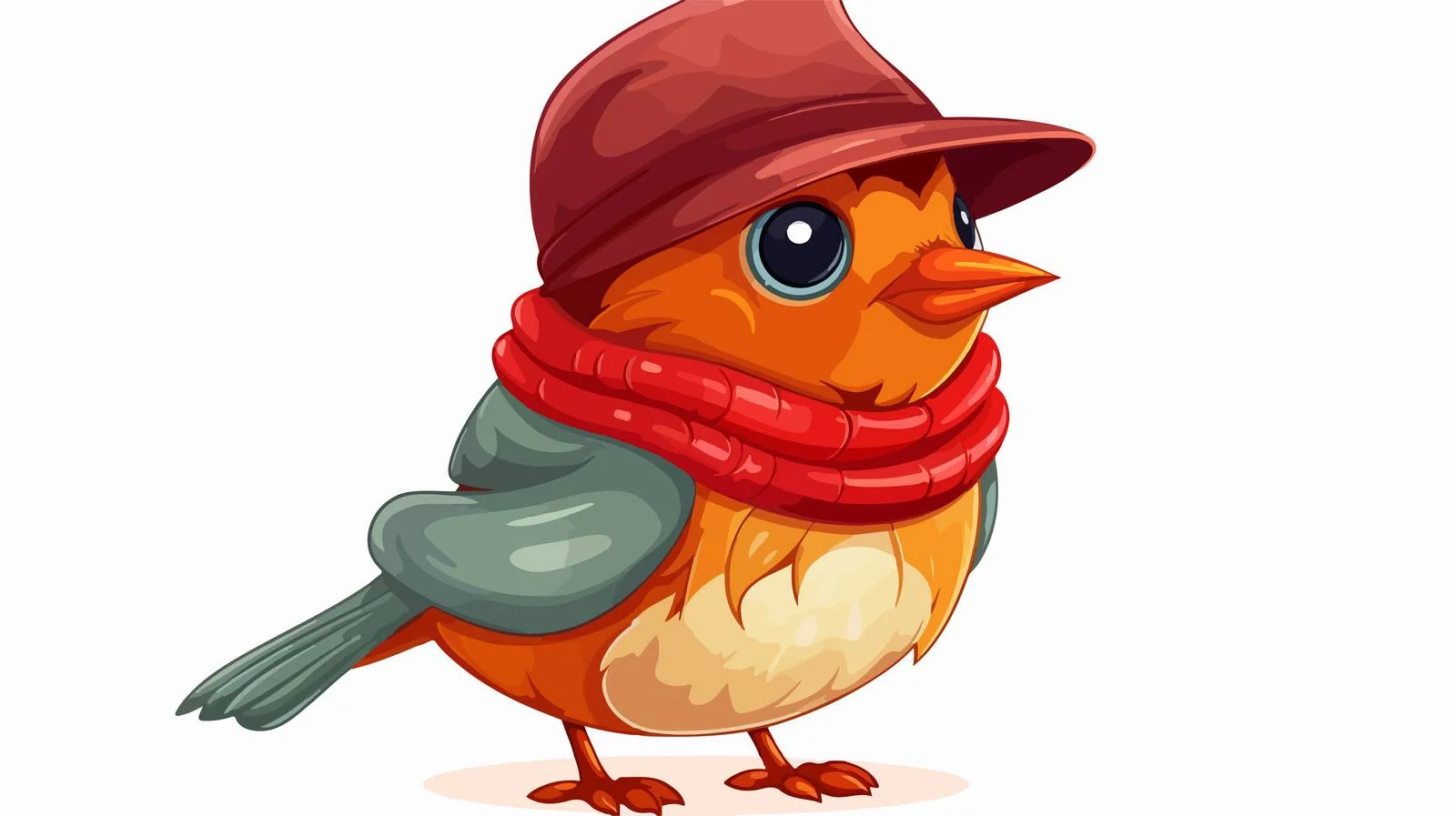 Cartoon Robin Illustration in Hat – free robin image from Dotvec